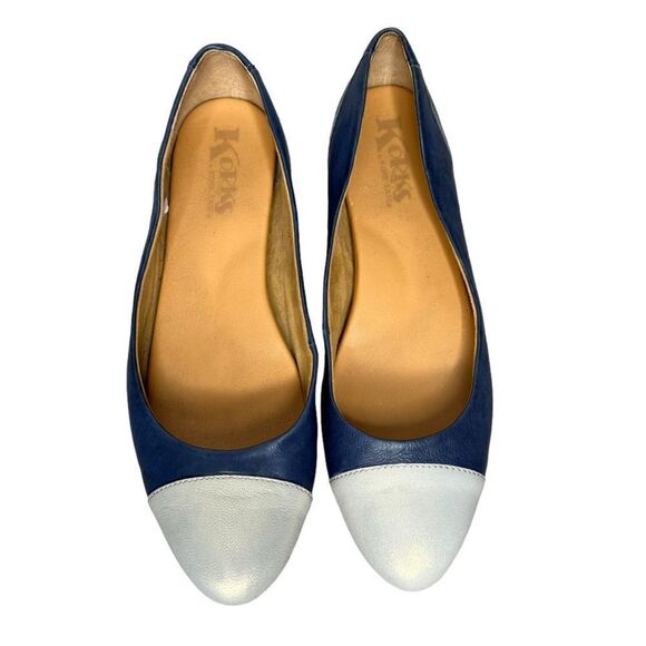 Korks by Kork-ese Caren Navy White Cap Toe Flats | Size 9 - Picture 1 of 10
